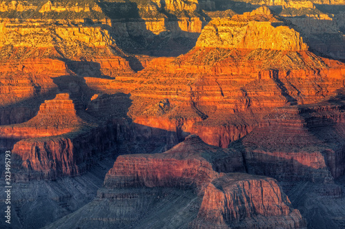 Landscape South Rim, Grand Canyon National Park from Powell Overlook, Arizona, USA