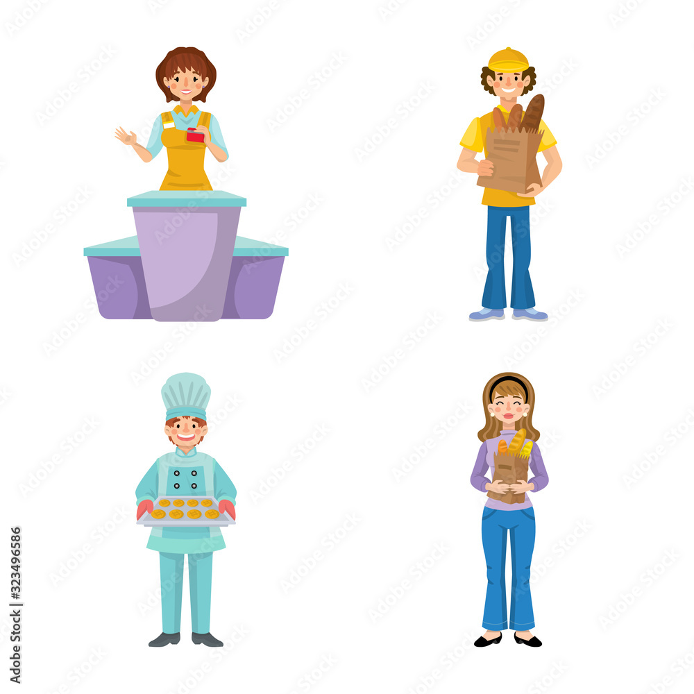 Vector illustration of bakery and natural sign. Set of bakery and utensils stock symbol for web. Vector illustration of bakery and natural sign. Set of bakery and utensils stock symbol for web.