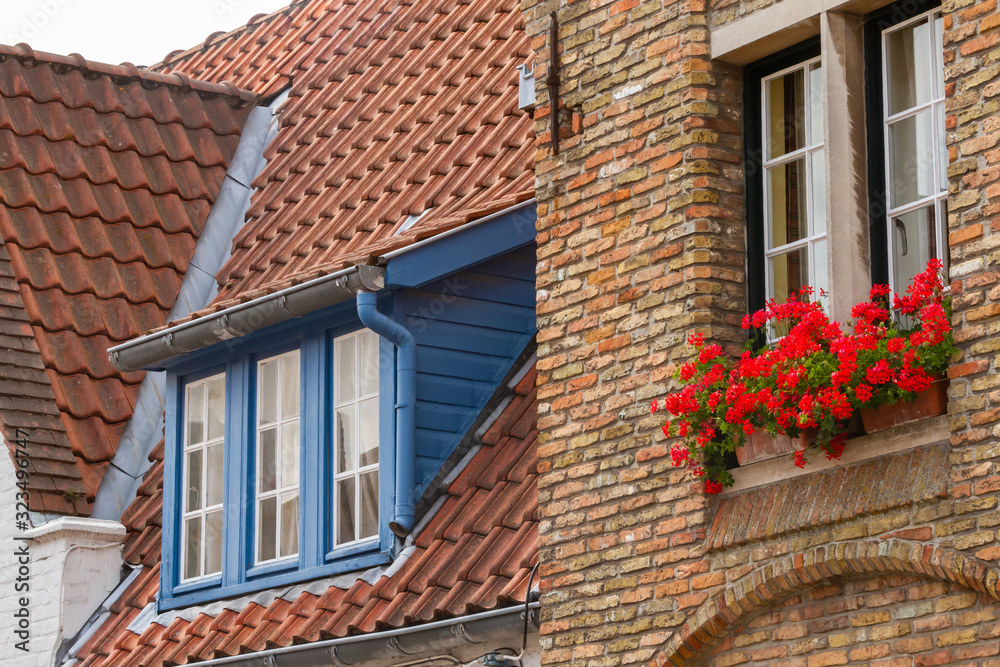 Typical ancient houses in Bruges, Belgium Typical ancient houses in Bruges, Belgium