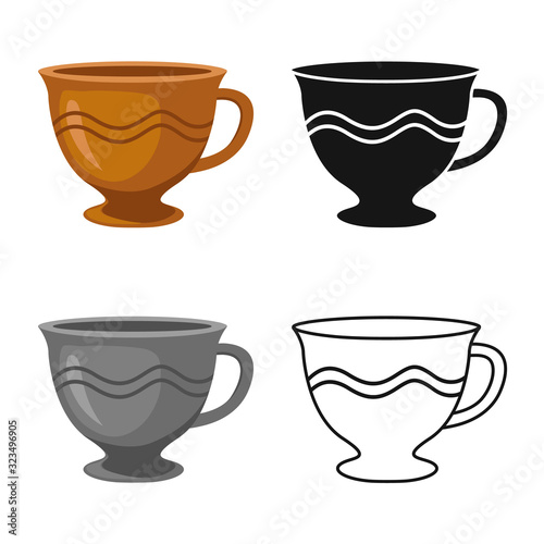 Vector illustration of mug and cup sign. Graphic of mug and ceramic vector icon for stock.