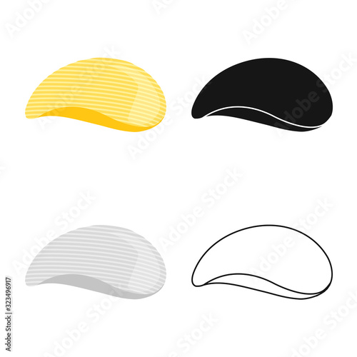 Isolated object of chip and food icon. Graphic of chip and crunchy vector icon for stock.