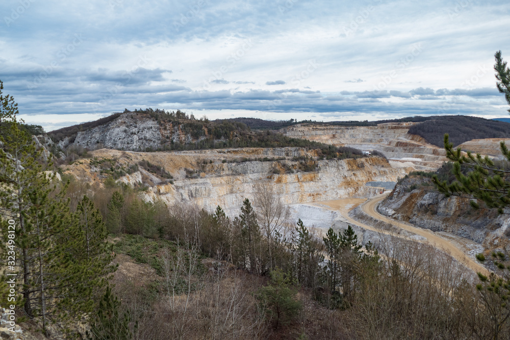 limestone quarry in the czech karst area