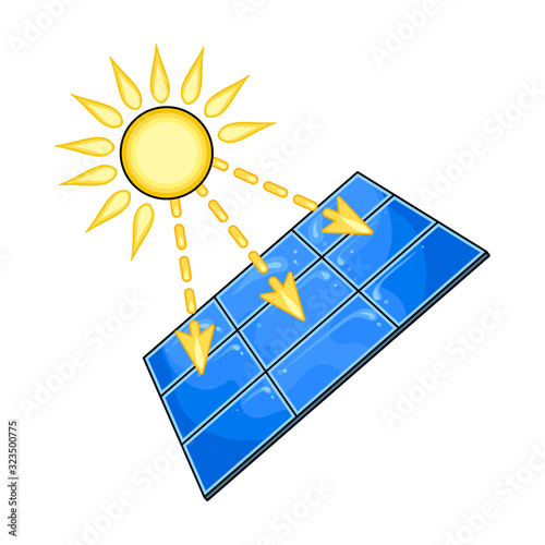 Solar panel vector icon.Cartoon vector icon isolated on white background solar panel .