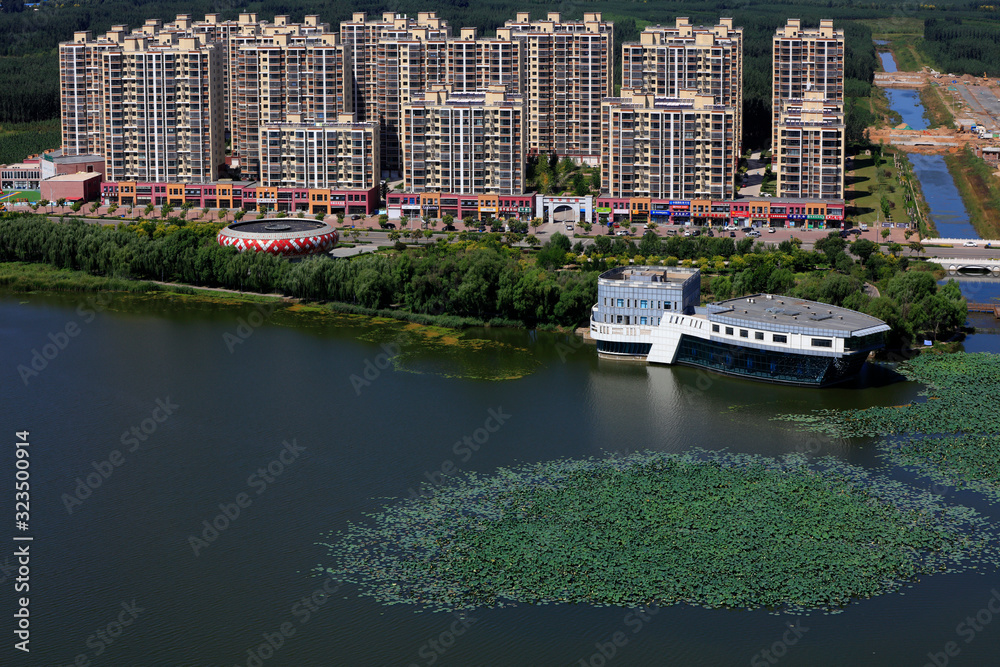 Obraz premium waterfront city architectural scenery, China