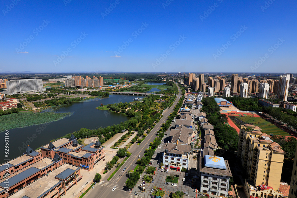 Obraz premium waterfront city architectural scenery, China