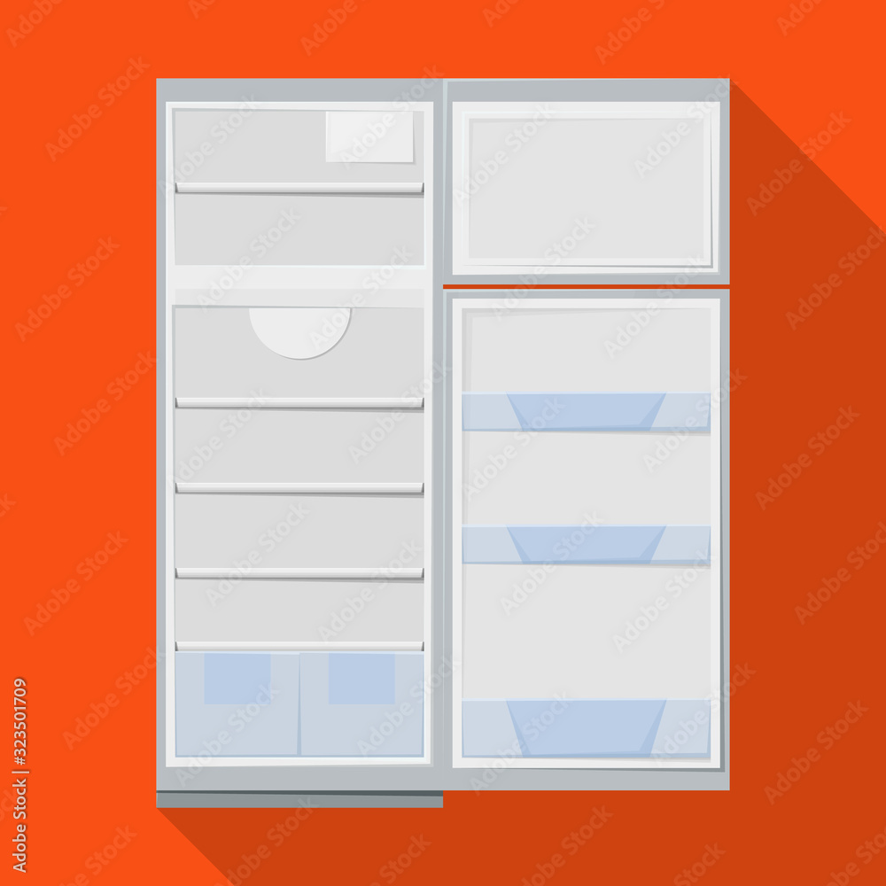 Modern fridge vector icon.Flat vector icon isolated on white background modern fridge.