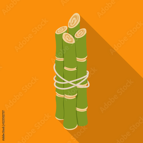 Stem of sugar cane vector icon.Flat vector icon isolated on white background stem of sugar cane .