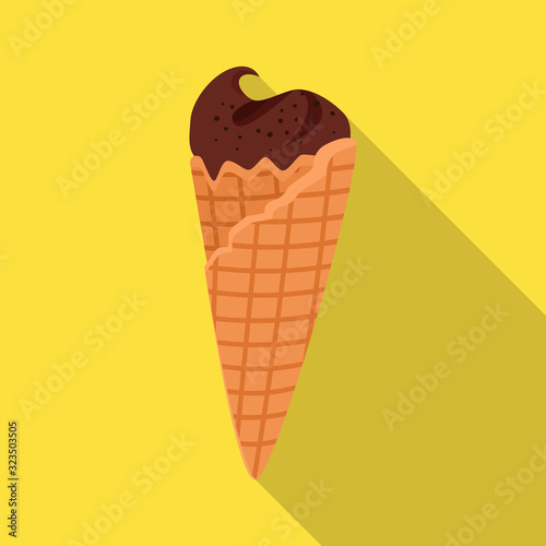 Waffle cone vector icon.Flat vector icon isolated on white background waffle cone.