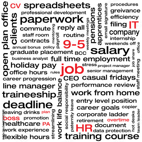 office work illustration, office worker word graphic, corporate work, job graphic, 
