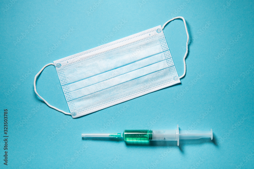 Medical mask and syringe with coronavirus antidote