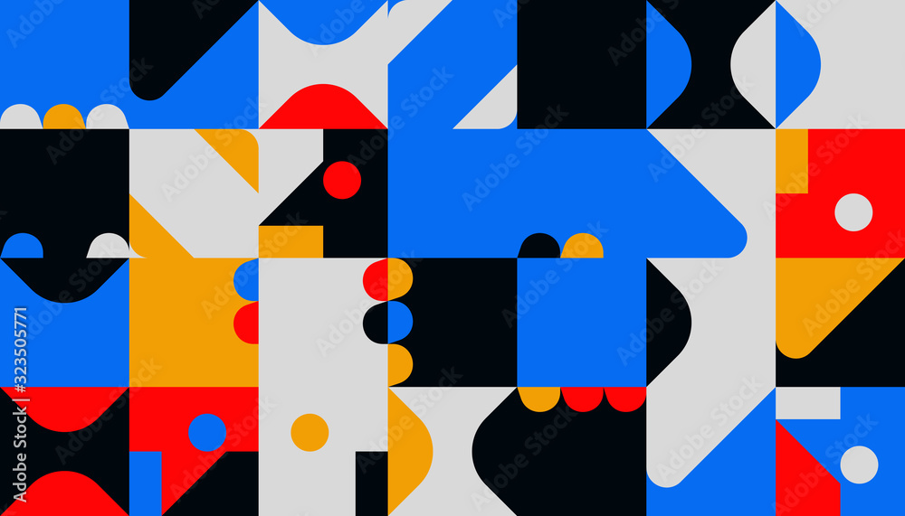 Minimal Vector Geometric Pattern design in blue palette Minimal Vector Geometric Pattern design in blue palette