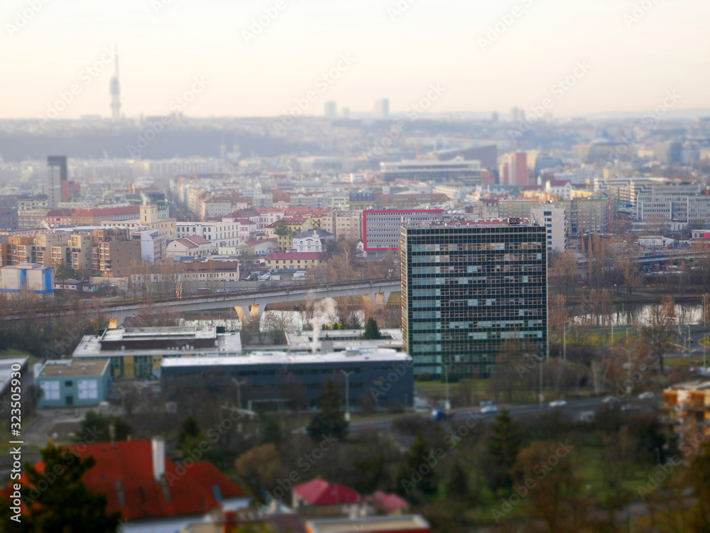 Obraz premium View of Prague using Tilt-shift effect
