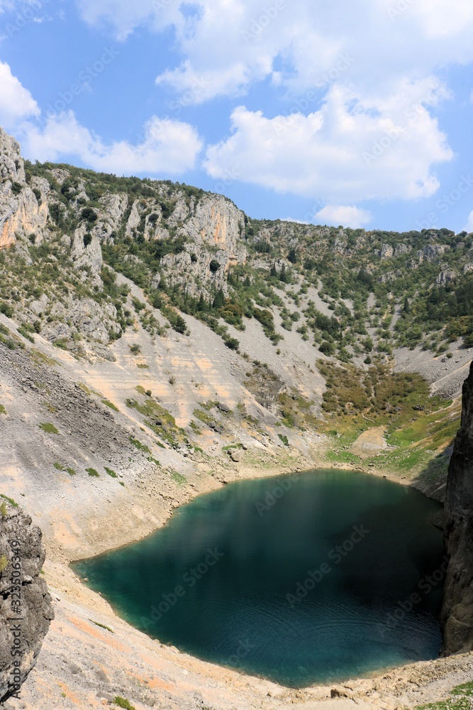 the lovely Blue lake of Imotski, Croatia