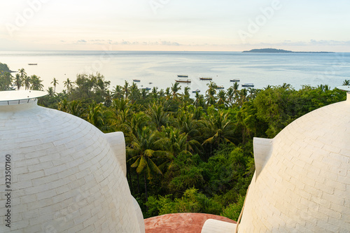 Extraodinary hotel on tropical coast stock photo photo