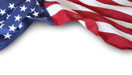 American flag on white