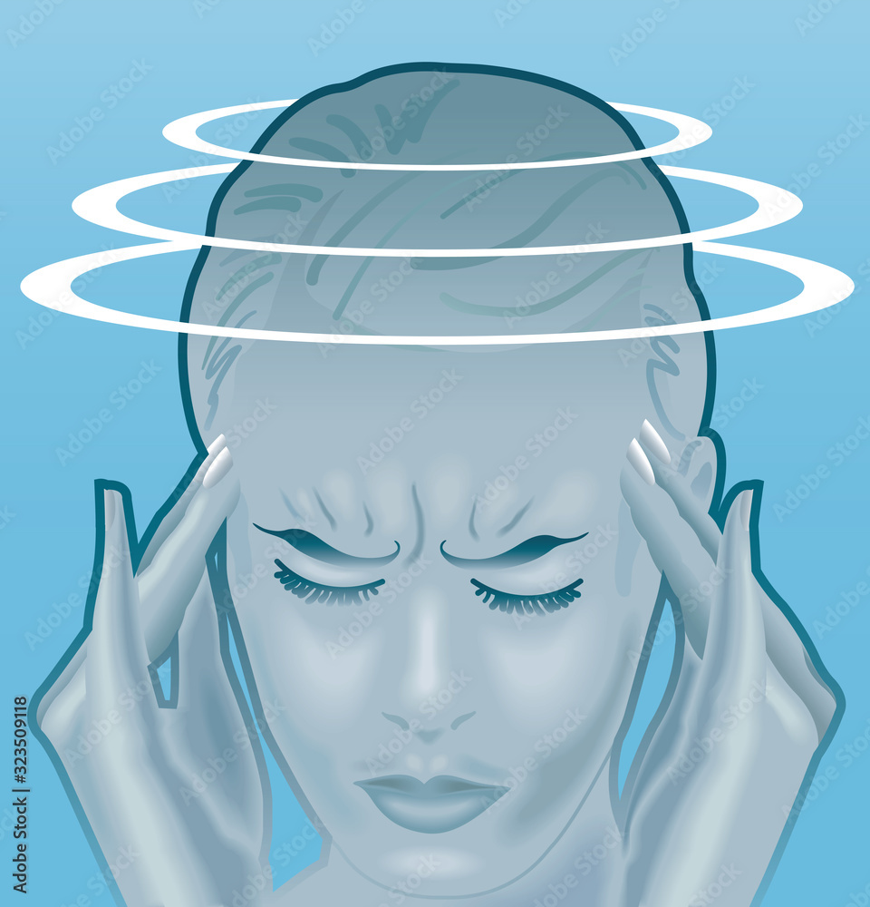 Symbolic illustration of a young woman with the symptoms of