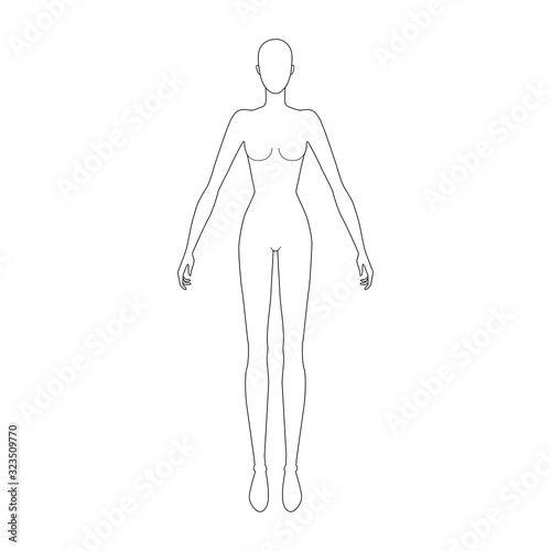 Fashion template of standing women. 