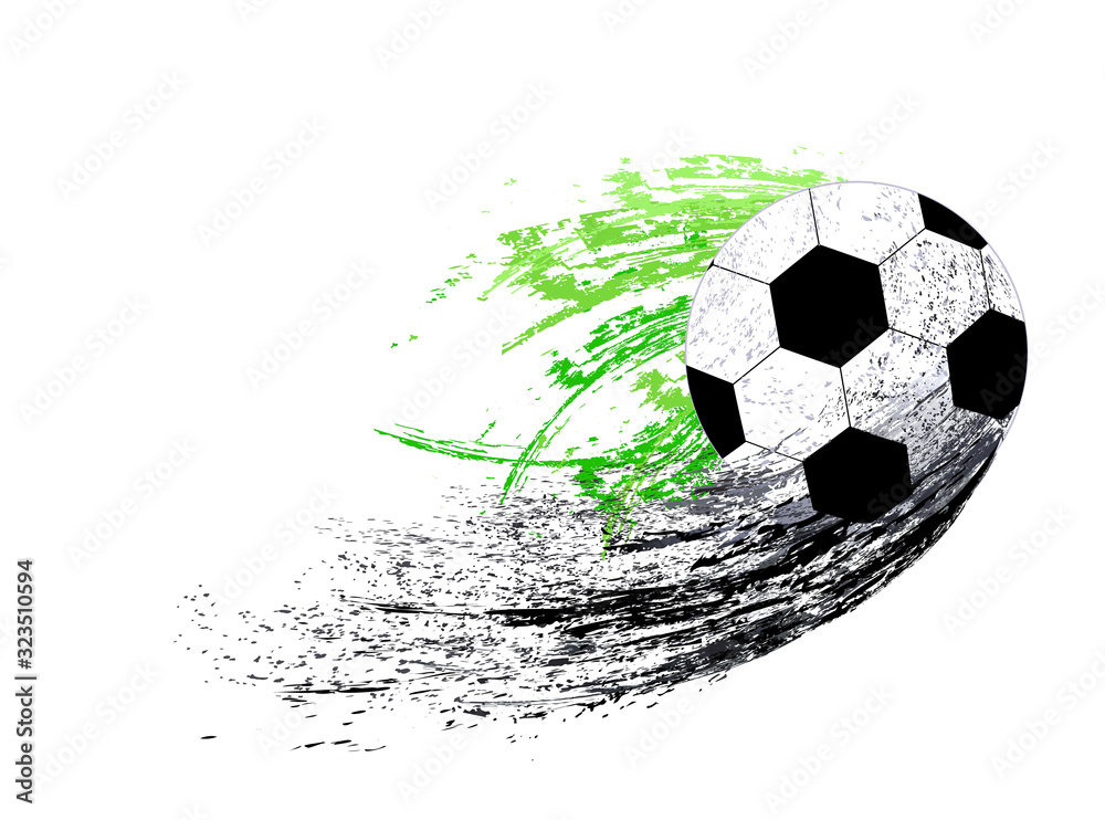Abstract sports background with soccer ball - obrazy, fototapety, plakaty 
