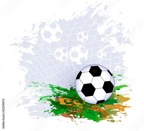 Abstract sports background with soccer ball