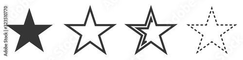 Star vector icons. Set of star symbols isolated. photo