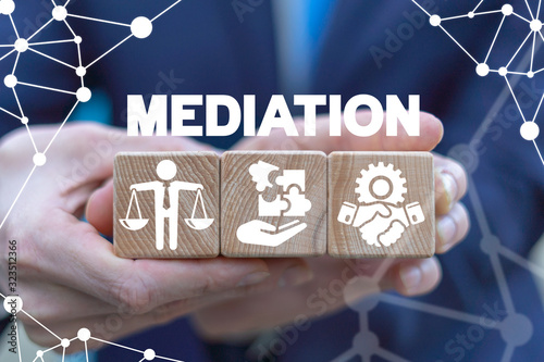 Mediation Negotiation Arbitration Concept. Business Mediate.