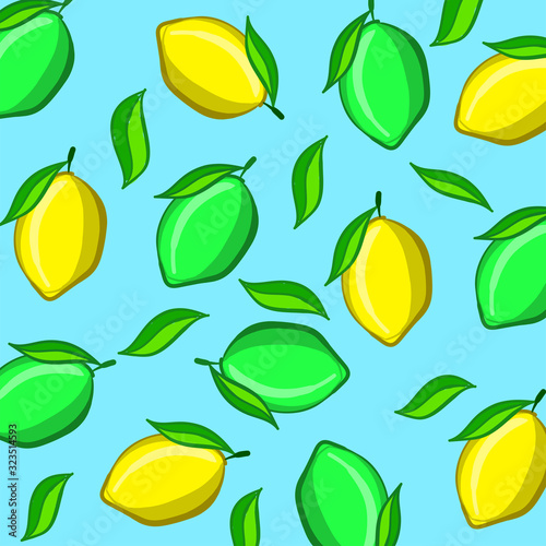 lemons and limes pattern for background EPS 10