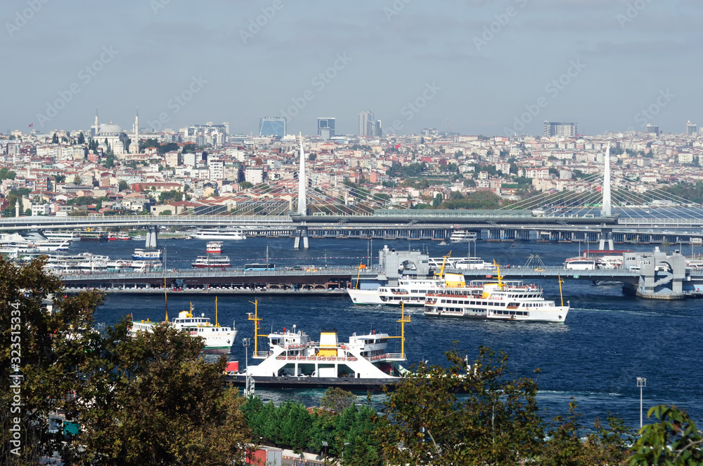 View of the Golden horn bay, Istanbul.