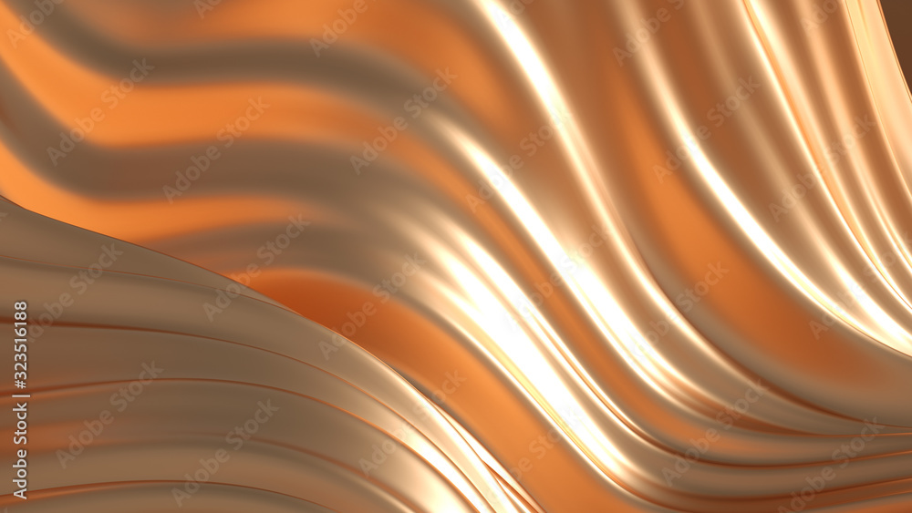 Metal luxury background drapery. 3d illustration, 3d rendering.