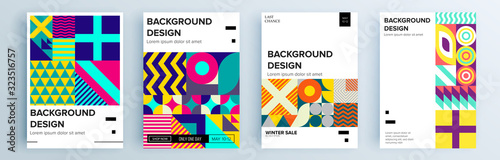 Modern abstract covers set, minimal covers design. Colorful geometric background, vector illustration.