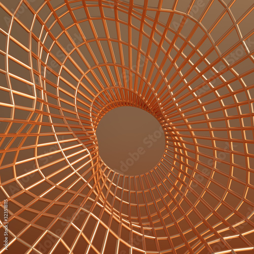 Metal grid labyrinth. 3d illustration  3d rendering.