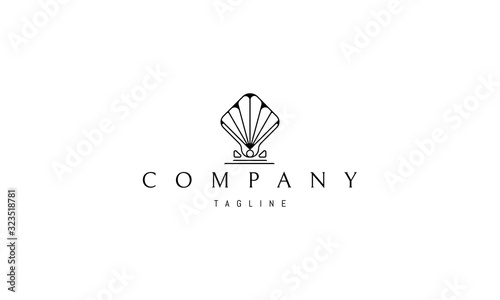 Vector logo on which an abstract image of an elegant shell.