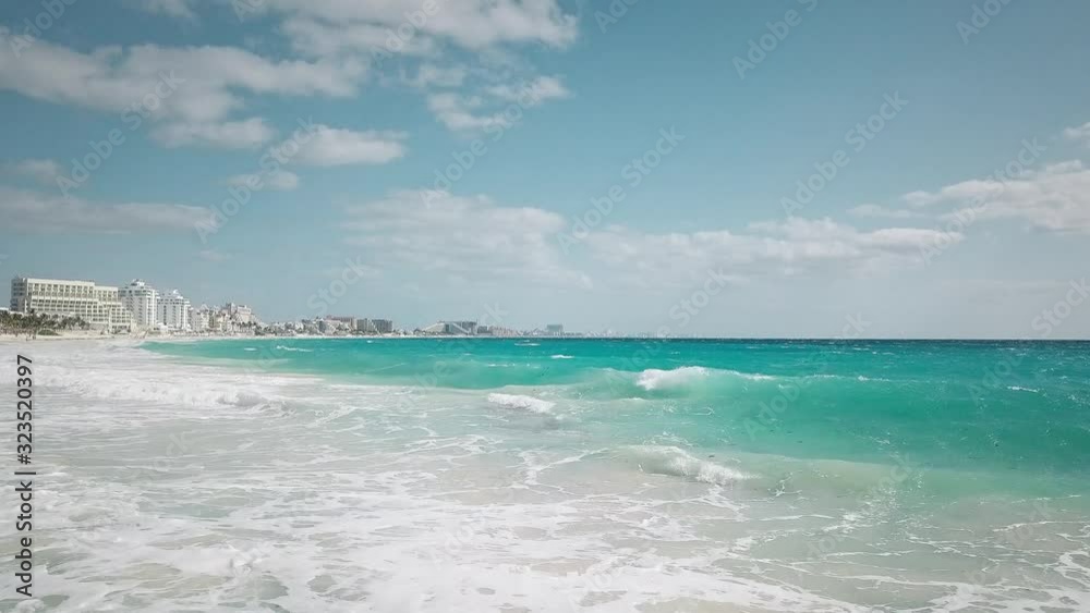 aerial view of a wonderful tropical exotic caribbean beach in Cancun, Mexico aerial view of a wonderful tropical exotic caribbean beach in Cancun, Mexico