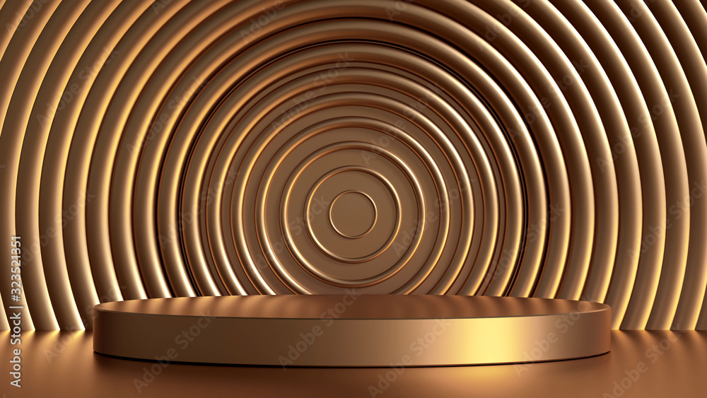 Fototapeta premium Podium, pedestal in the studio. 3d illustration, 3d rendering.