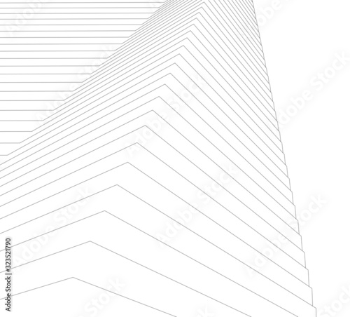 architecture geometric background, abstract lines 3d