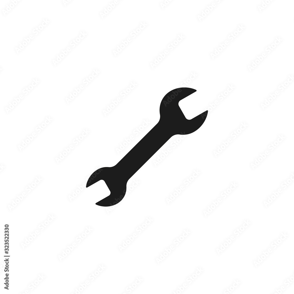 Wrench icon, vector flat design black tool illustration Wrench icon, vector flat design black tool illustration