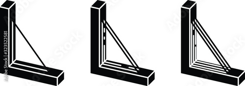 Window Glazing types icon, vector