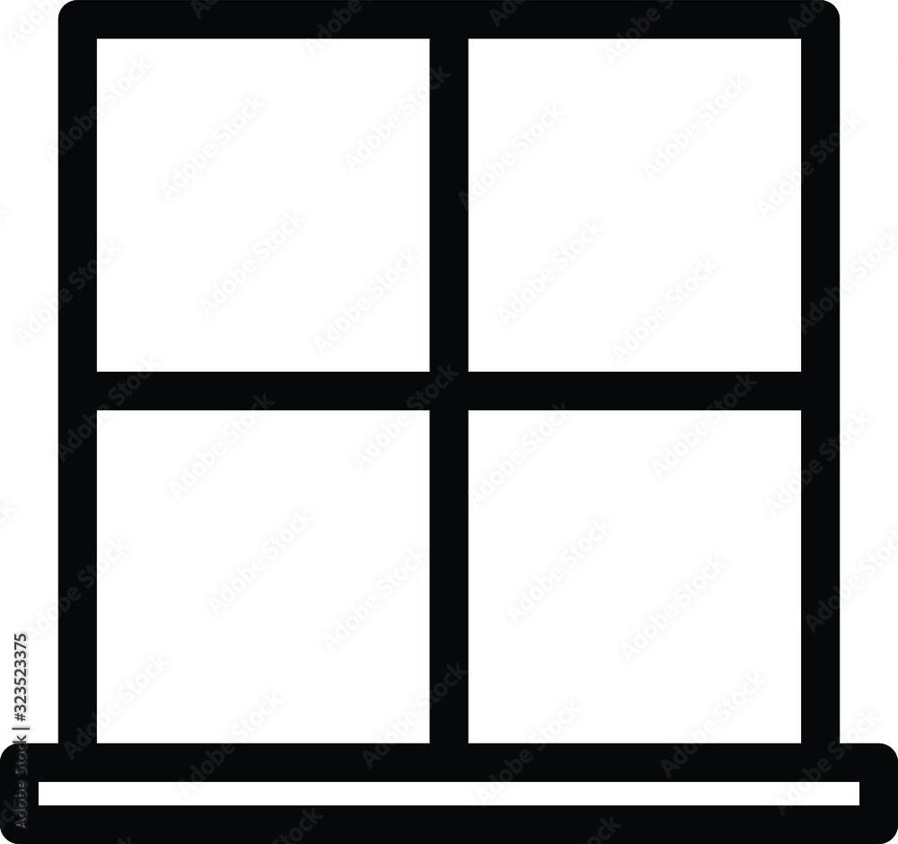 Window icon, vector line illustration