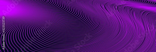 Abstract Dark Pink Geometric Pattern with Waves. Striped Spiral Texture. Hypnotic Psychedelic Illusion. Raster. 3D Illustration