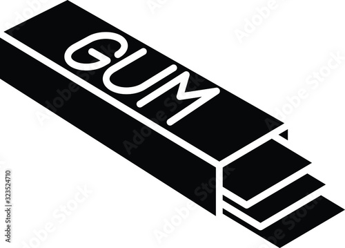 Gum icon, vector line illustration