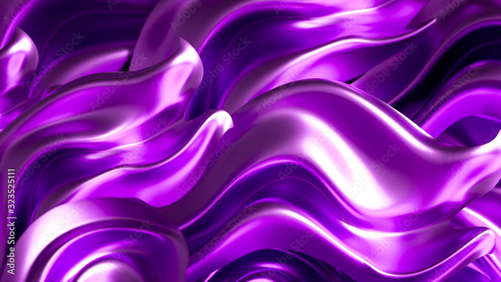 Fototapeta premium Metal luxury background drapery. 3d illustration, 3d rendering.