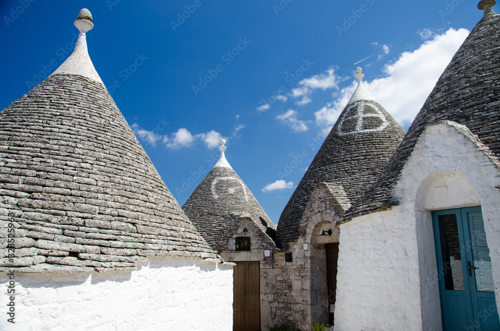 Town of Alberobello, village with Trulli houses in Puglia Apulia region, Southern Italy