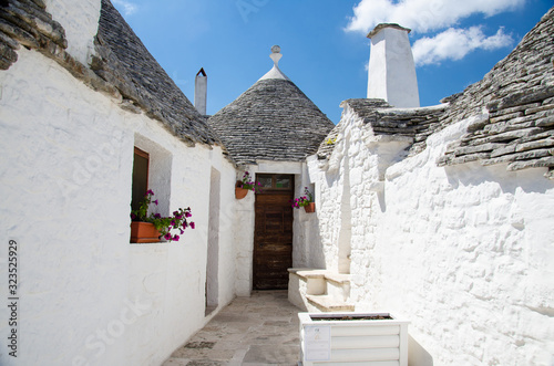 Town of Alberobello, village with Trulli houses in Puglia Apulia region, Southern Italy