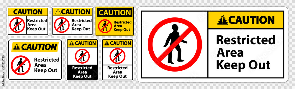 Caution Restricted Area Keep Out Symbol Sign Isolate on transparent Background,Vector Illustration Caution Restricted Area Keep Out Symbol Sign Isolate on transparent Background,Vector Illustration