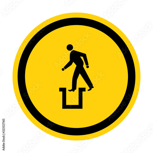 Beware Bottomless Pit Symbol Sign Isolate On White Background,Vector Illustration EPS.10
