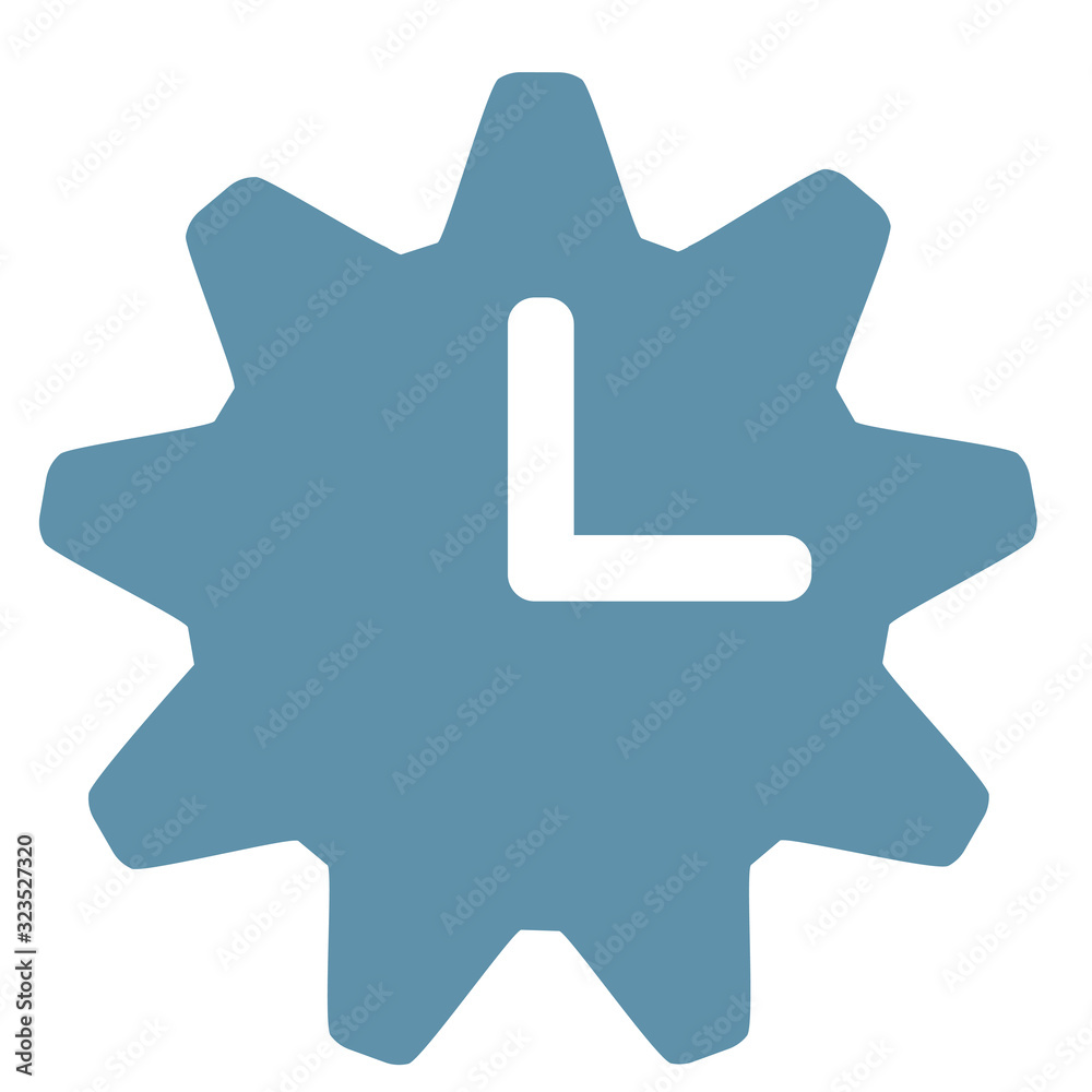 Clock gear icon. Business time concept illustration Clock gear icon. Business time concept illustration