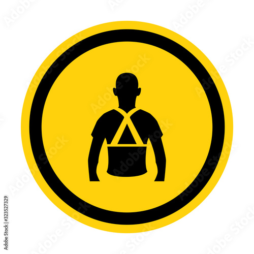 Wear Back Support Symbol Sign Isolate On White Background,Vector Illustration EPS.10