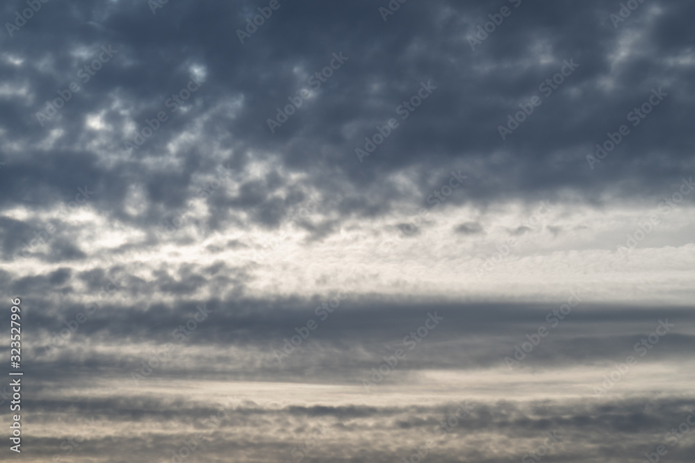 Cloudy dotted sky of the winter season - Paris, France Cloudy dotted sky of the winter season - Paris, France