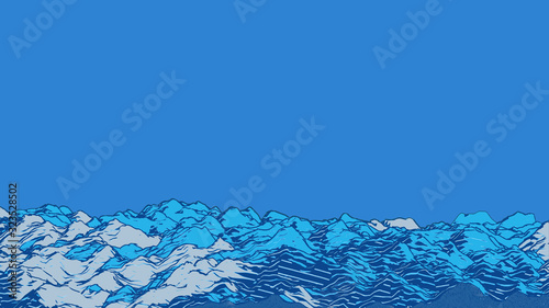 Abstract blue ground drawing with space BG