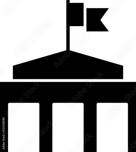 Government icon, vector line illustration