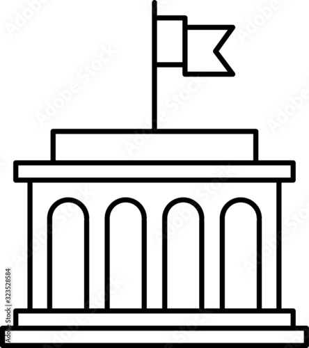 Government icon, vector line illustration